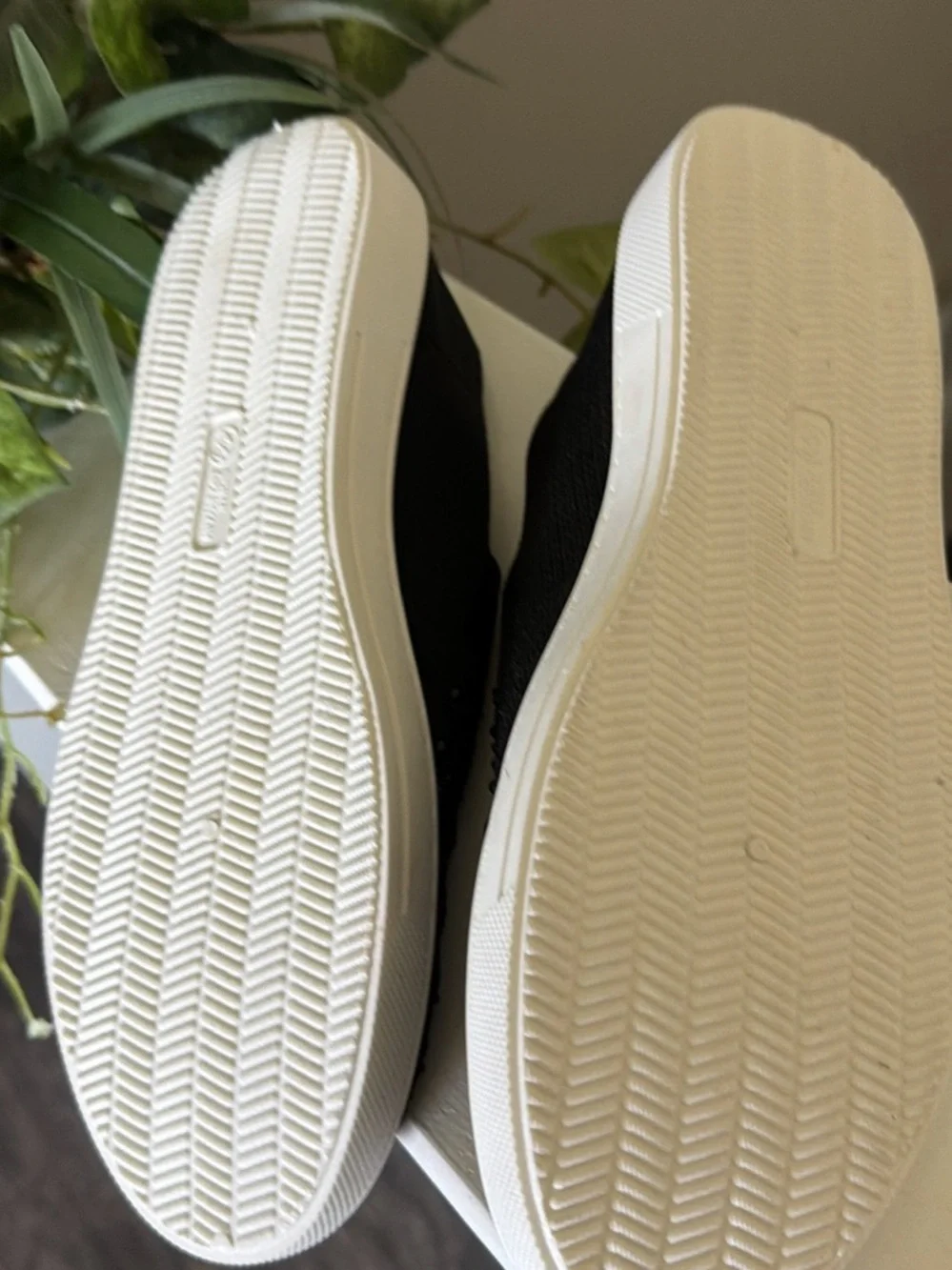 White Mountain Black Slip-On Knit Sneakers with Embellished Upper